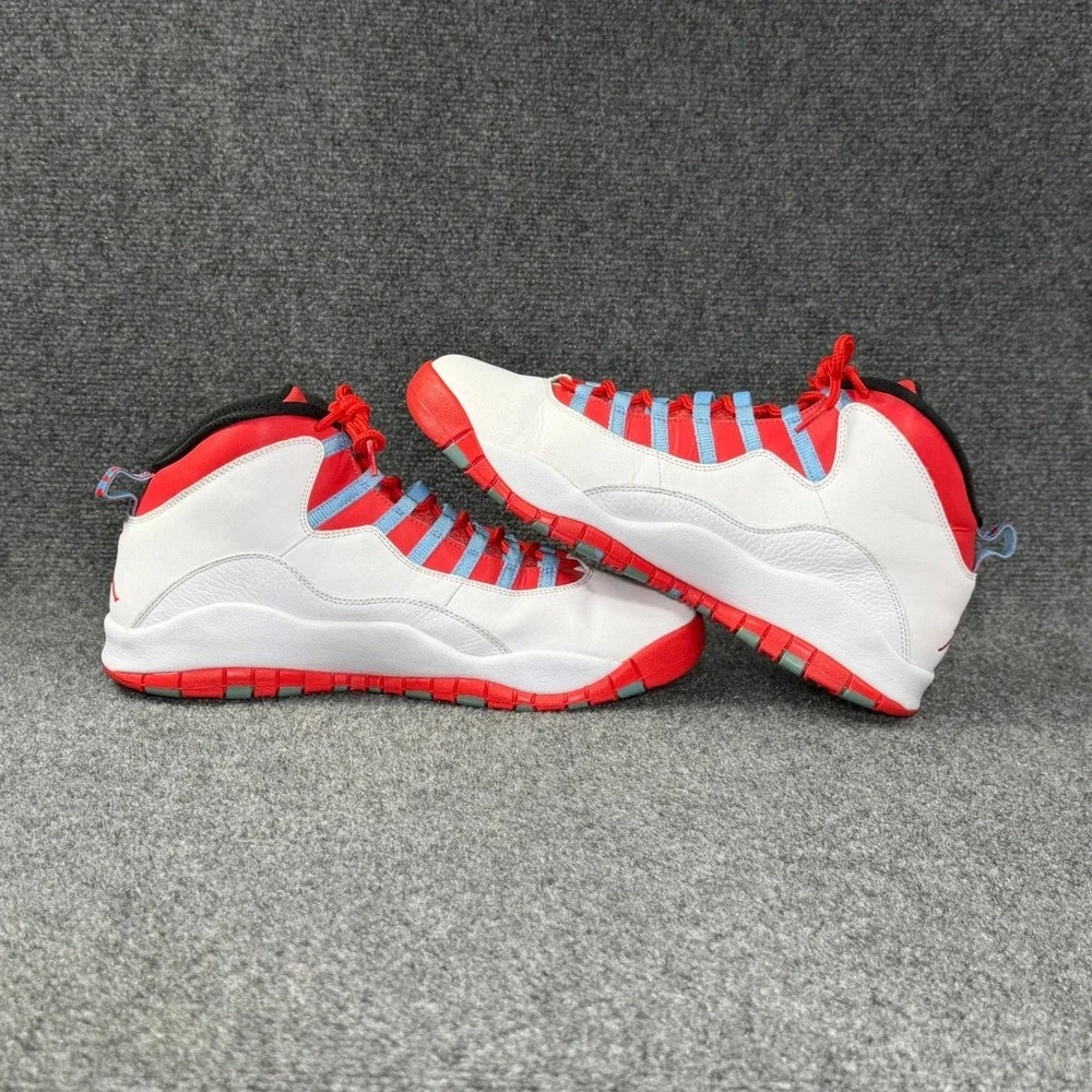 Jordan 10 Retro Basketball Shoes Mens 13 Chicago Flag White Red Athletic Sneaker